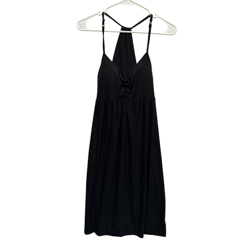 Athleta Black Athleisure Dress‎ XS Halter Back Built In Bra Babydoll
